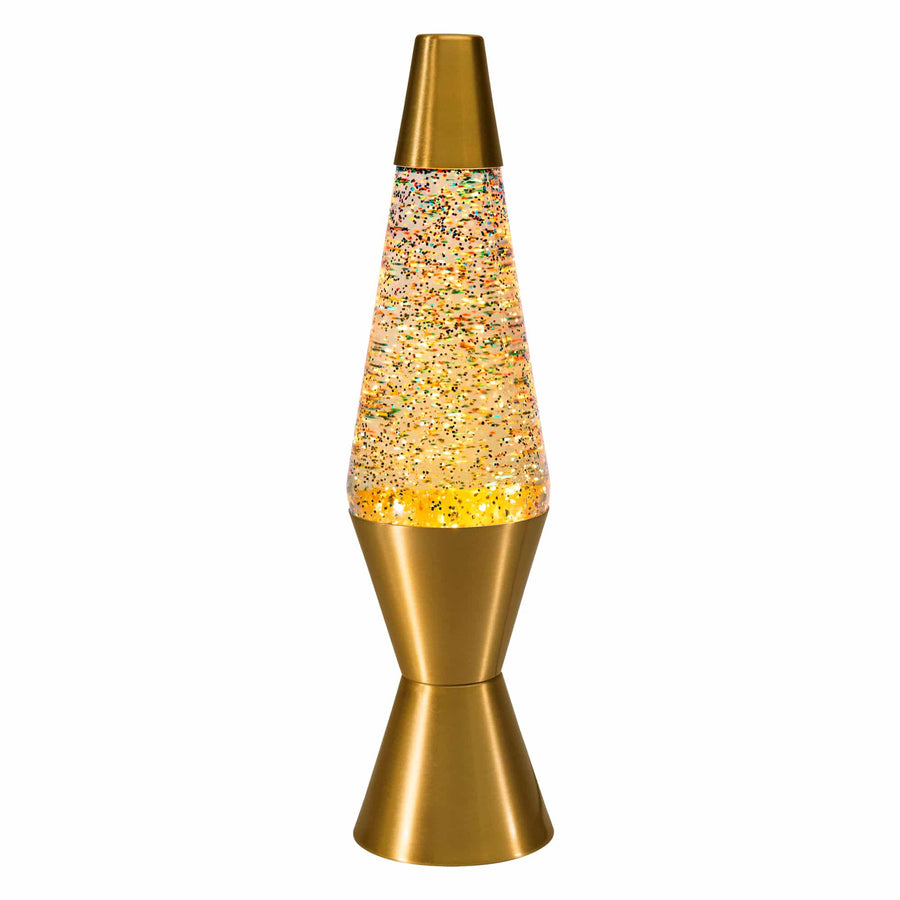 14.5″ LAMP RAINBOW GLITTER – CLEAR/GOLD F2
